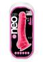 Neo Elite Silicone Dual Density Dildo With Balls 7.5in - Neon Pink